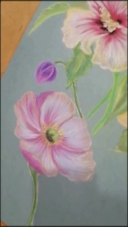 Цветы. Рисование пастельными карандашами.