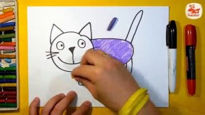 Как нарисовать Кошку, Урок рисования для детей от 3 лет