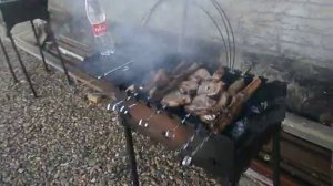 Жарка шашлыка в 2 мангала