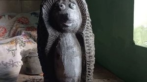 Садовая поделка Ёжик из цемента.  своими руками #артбе?