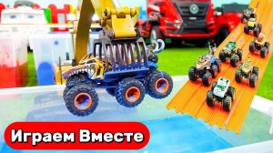 Машинки мультики 🚗 Играем в машинки Хот Вилс, грузовики и гоночные машинки ! Видео для детей
