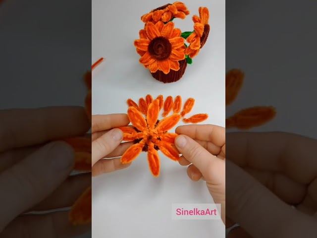 Гербера из синельной проволки DIY / Tutorial / Синельная проволока мастер класс