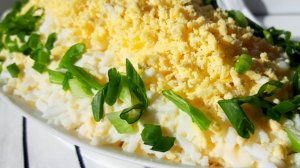 НЕЖНЫЙ САЛАТ ИЗ КОНСЕРВИРОВАННОЙ СКУМБРИИ!Рецепт