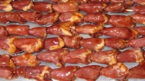 Шашлычки из куриных сердечек в соусе терияки в духовке