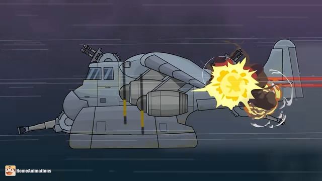 HomeAnimations - Мультики про танки  Небесная битва： Танки сражаются в Летающей Крепости!