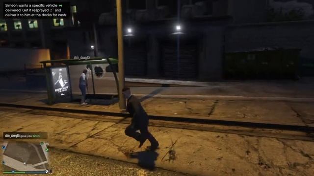 GTA V slim dawg trying to catch the bus