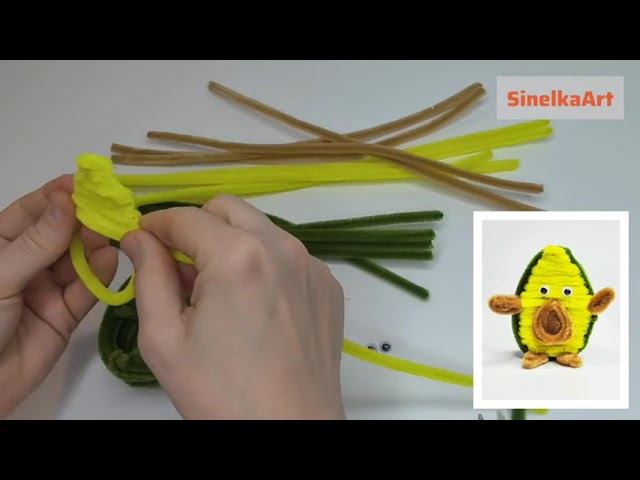 Авокадик кавай  DIY / Tutorial / Синельная проволока мастер класс