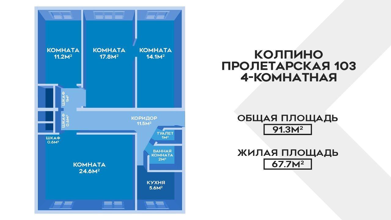 Обзор большой квартиры в Колпино