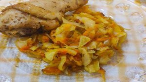 Куриные голени с капустой в рукаве