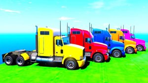 Мультики для детей про Цветные Машинки Цветные Большие Грузовики Автовозы - Учим Цвета для Детей