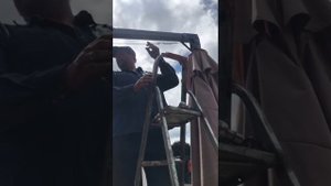 Зонт на боковой опоре 4*4 м .Сборка