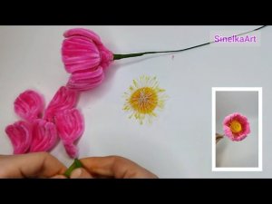 Цветы из синельной проволоки / Pipe Cleaner /  DIY / Tutorial / Синельная проволока мастер класс