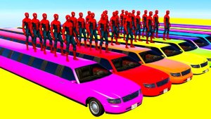 Мультики про Длинные Цветные Машинки Лимузины и Супергерои Мультик про Машинки для детей