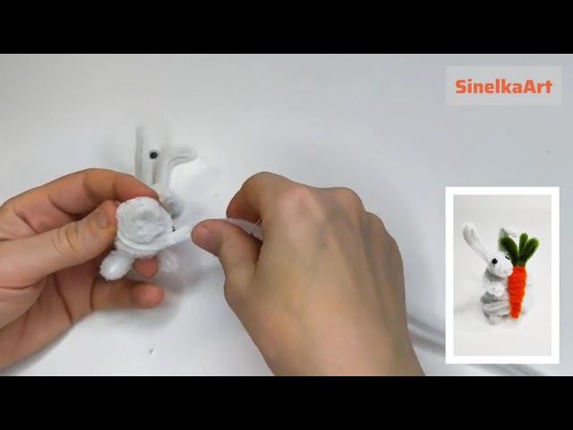 Поделка заяц своими руками /  DIY / Tutorial / Синельная проволока мастер класс