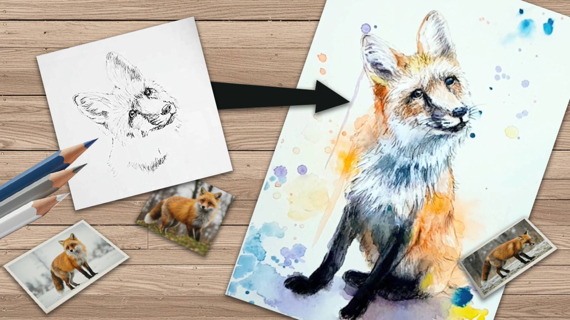 Милая лисичка акварелью 🖌️✨ | Брызги и штрихи | Релакс-рисование без слов