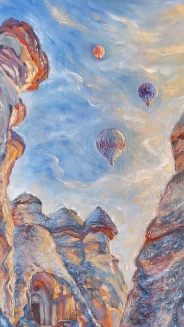 #картинамаслом #картинавподарок #cappadocia #cappadociaturkey #воздушныйшар #картинамасломнахолсте