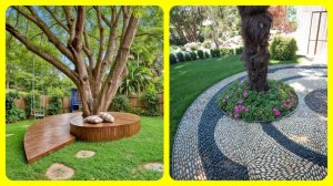 Идеи оформления приствольного круга дерева 🌳