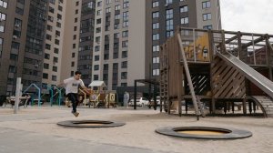 Крутые трюки на встраиваемом батуте Skok от ребят из современной школы движения - Generation X Team