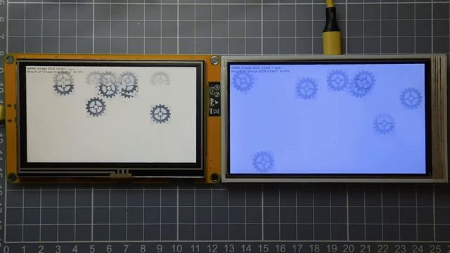 Arduino_GFX RGB@800x480 vs ILI9806@854x480