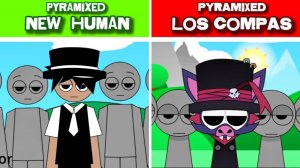 Incredibox Sprunki Pyramxed но LOS COMPAS VS Pyramixed Новые Люди Ужасные/Нормальные Версии