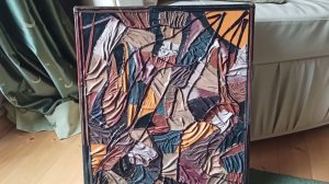 Панно из кожи абстракция - техника "жмурка".