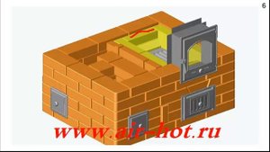 Двухколпаковая отопительная печь 4х3 кирпича