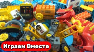 Играем в развивающий конструктор 🚛 Шарики на звериных горках + сборка грузовика своими руками 🐳