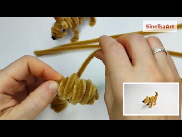 Детские поделки собака /  DIY / Tutorial / Синельная проволока мастер класс