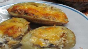 Картофельные лодочки с шампиньонами