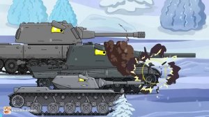 HomeAnimations - Мультики про танки НЕ СТОИТ ЖДАТЬ ПОЩАДЫ ОТ МОНСТРА ! КВ-44М vs VK-44 !
