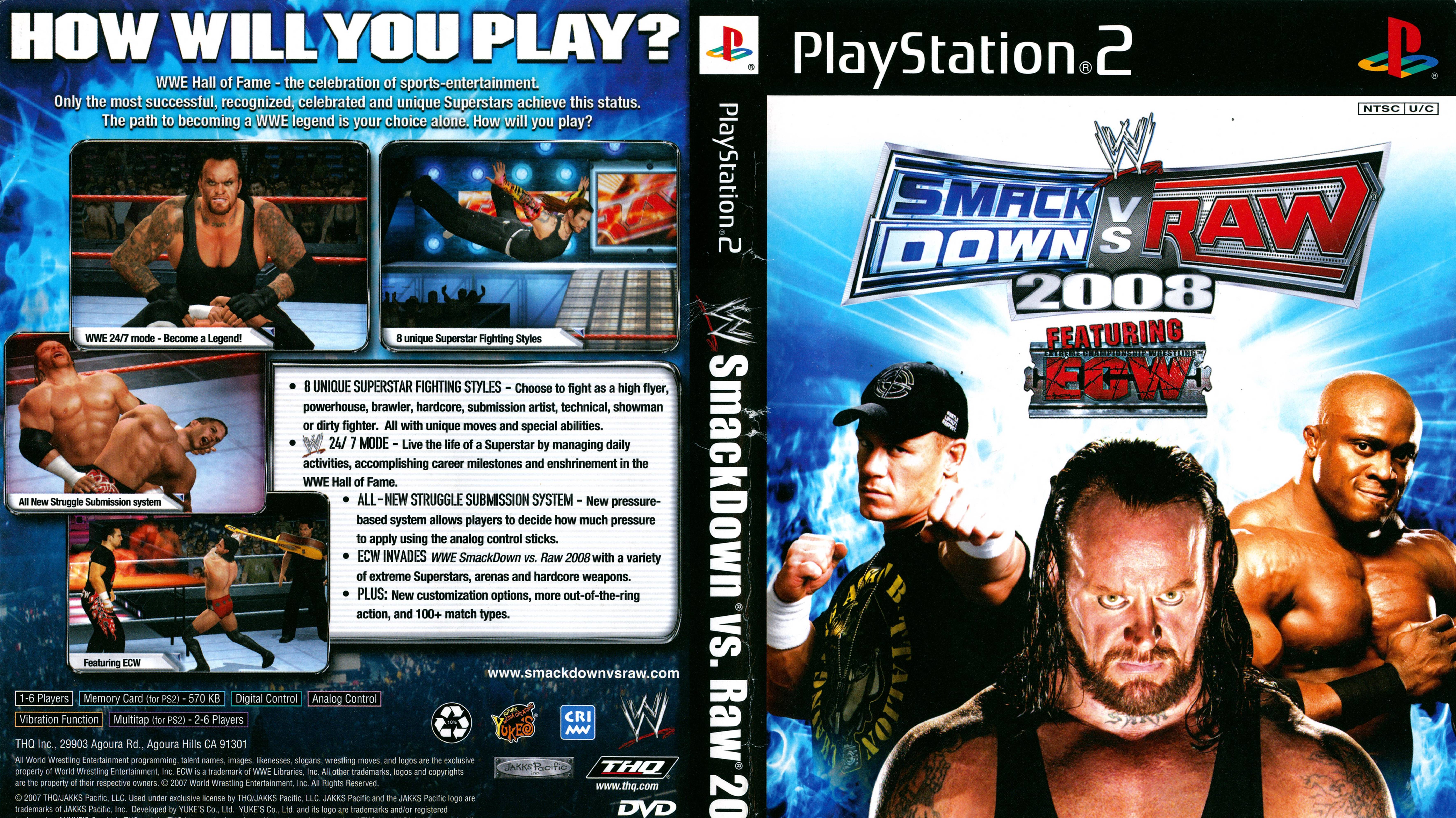 Реслинг обзоры игры - SMACKDOWN vs RAW Featuring ECW PLAYSTATION 2 2008 - 2. SP2 - HD