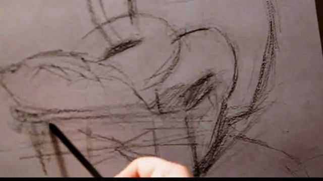 ●ASMR●АСМР● CHARCOAL DRAWING ● РИСОВАНИЕ УГЛЁМ