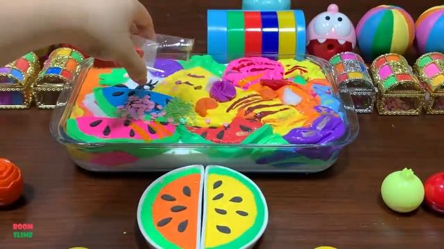 SATISFYING WITH CLAY PIPING BAG & FOAM SLIME and GLITTER_Mixing Random Things In