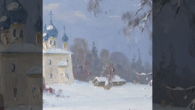 Картина авторская "Старая Ладога, зима". Художник - Але?