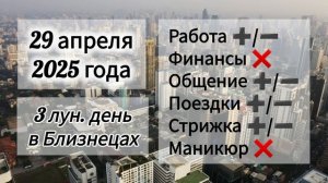Лунный день 29 апреля 2025 года.