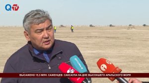 ВЫСАЖЕНО 15,3 МЛН  САЖЕНЦЕВ  САКСАУЛА НА ДНЕ ВЫСОХШЕГО АРАЛЬСКОГО МОРЯ