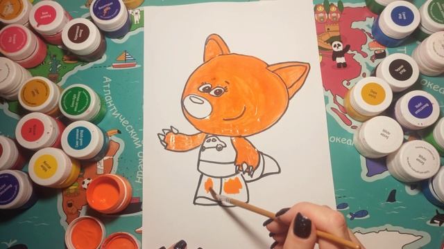Лисичка из Ми-ми-ми-шки рисунок/ How to draw a Chanterelle from the cartoon Mi-mi-mi-shki