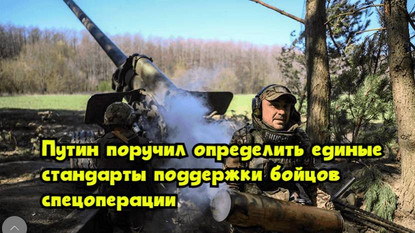 Путин поручил определить единые стандарты поддержки бойцов спецоперации