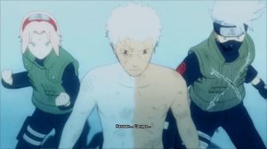 Кагуя против Наруто, Саске, Сакуры, Какаши и Обито, Обито спасает Наруто!