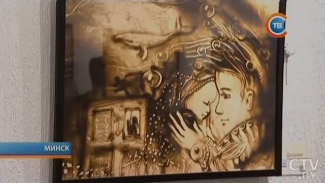 Ольга Радецкая в эфире телеканала СТВ. Выставка песочной графики "Вне времени" в Минске"