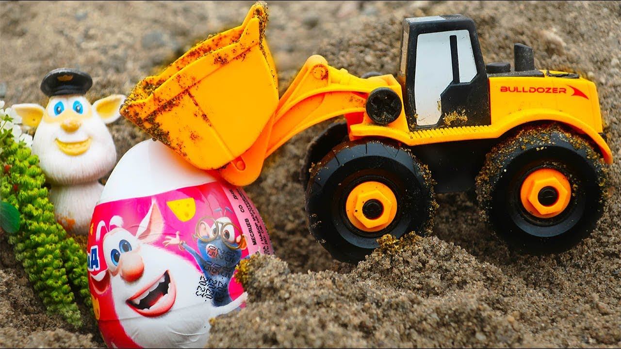 Мультик с игрушками. Буба прячет клад. Трактор и самосвал смотреть онлайн