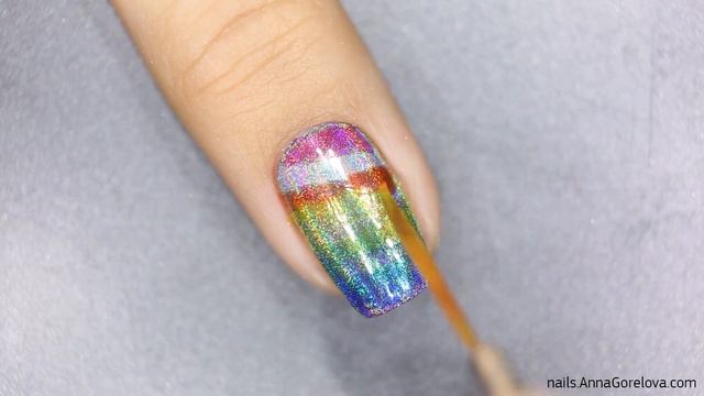 Zebra holographic rainbow with Gel Aquarelle polishes / Голографическая радужная зебра смотреть онлайн