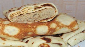 Блины со свино-говяжьим фаршем
