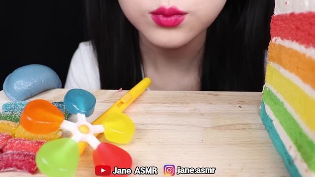 ASMR RAINBOW FOODS *WINDMILL, CAKE POPS 바람개비, 케이크팝 먹방 EATING SOUNDS