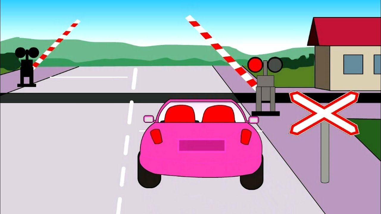 Мультик про машинки. Автомобильная школа. Железнодорожный переезд смотреть онлайн