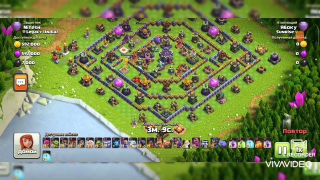 Clash Of Clans: Атаки на 15 тх в легендарной лиге и на кв  суперлуками с йети и супербоулери!