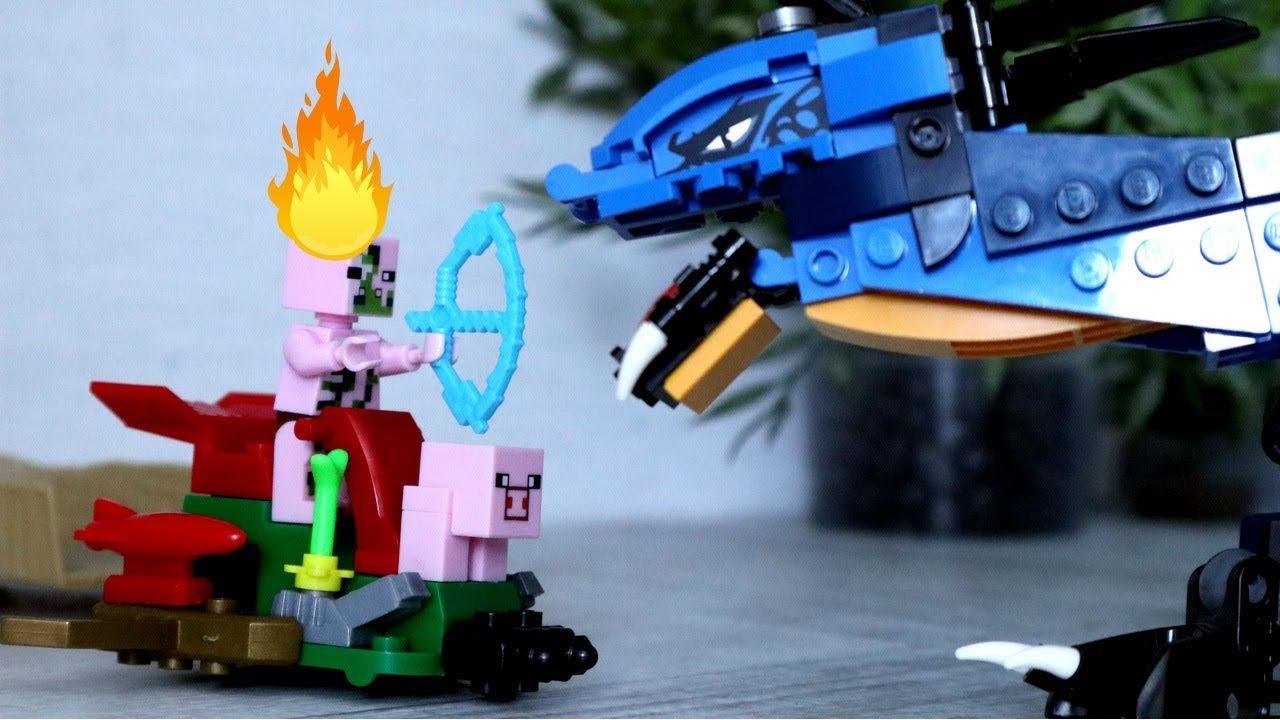 Видео с героями из игры Майнкрафт. Зомби против дракона. Игрушки для детей смотреть онлайн