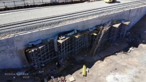 Прокладка новых ж/д путей над тоннелем / автомагистраль Центральная / город Самара / Russia