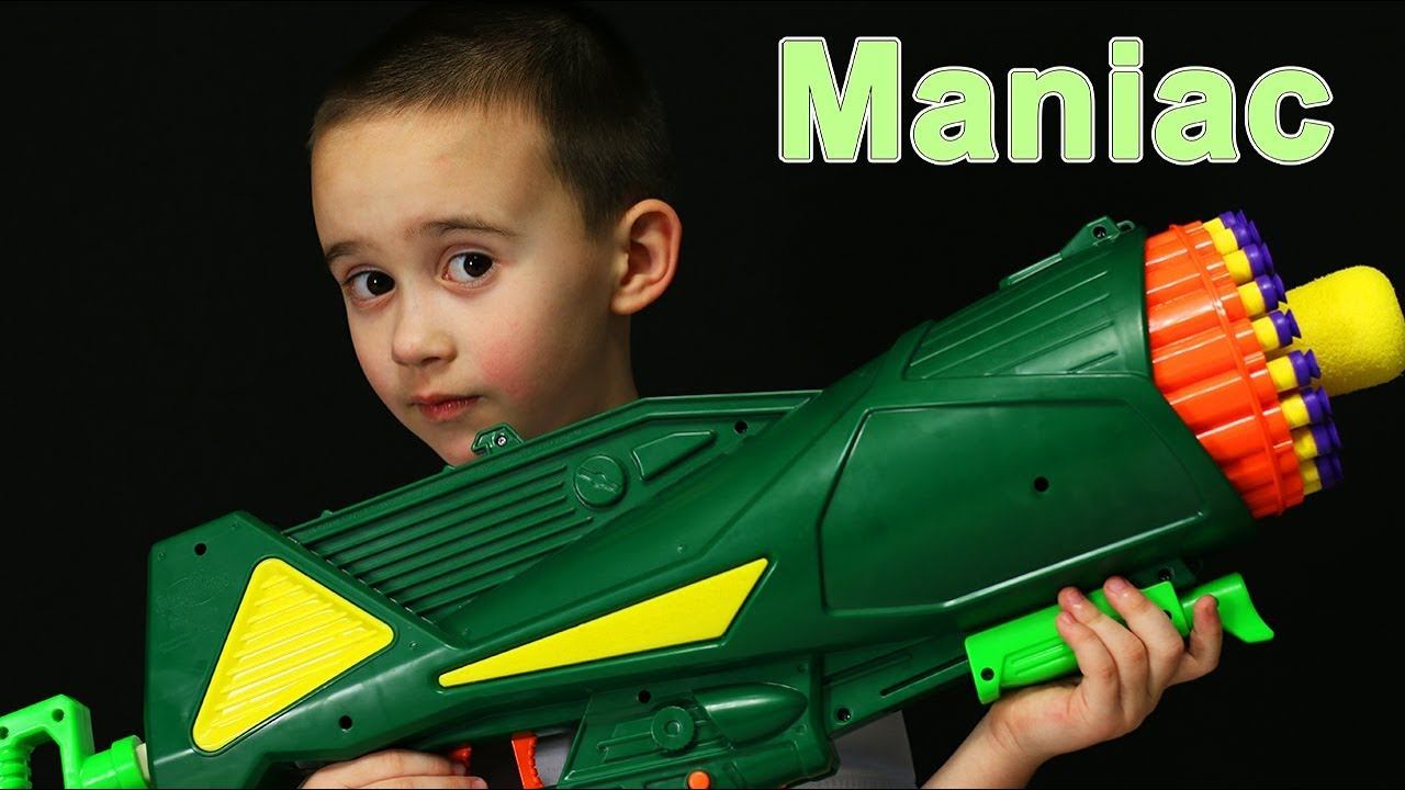 Бластер Maniac. Распаковка игрушек. Игрушечное оружие. Игрушки для мальчиков смотреть онлайн