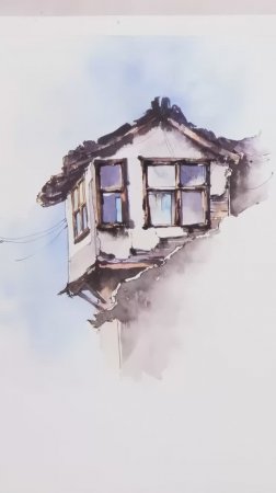Архитектурные зарисовки. Домик-кубик от художника Лены Крыминой. Ещё больше интересного на канале!